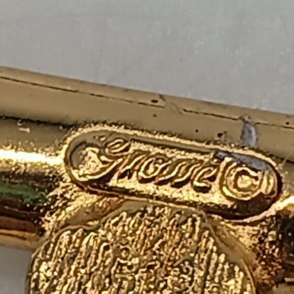 Vintage Limited Edition Rare Grosse Germany Gold Circle Brooch Rhinestone - Picture 4 of 9